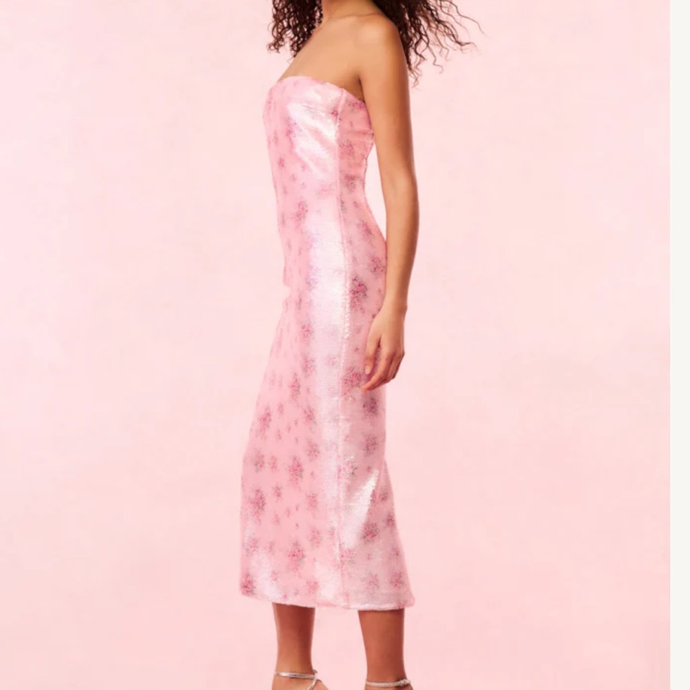 LoveShackFancy Strapless Pink Floral Dress - Picture 2 of 11